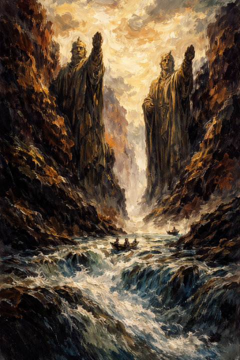 Mythic Sea Wall Art, Fantasy Ocean Poster, Epic Coastal Painting