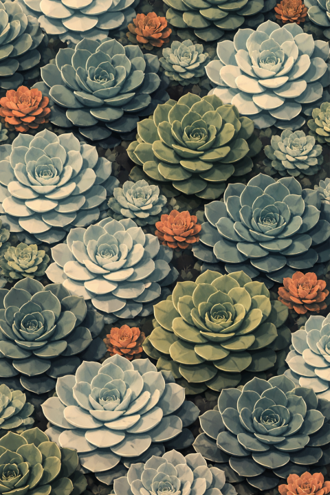 Succulent Matte Poster, Desert Botanical Wall Art, Echeveria Plant Decor
