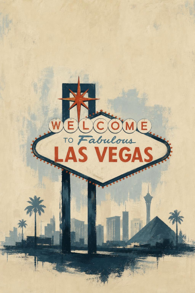 Las Vegas Poster, Retro Nevada Travel Wall Art