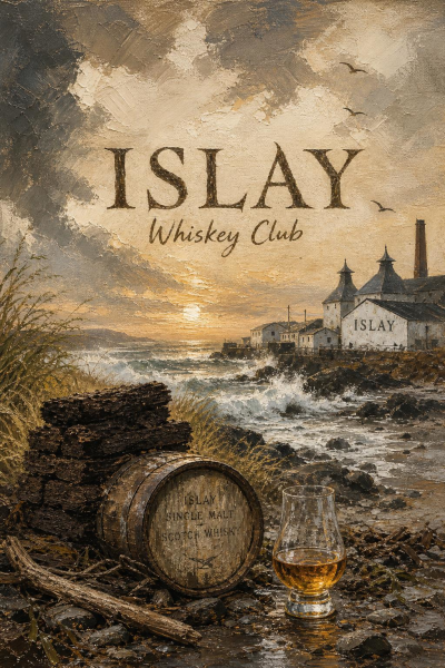 Islay Whiskey Poster, Scottish Coastal Distillery Wall Art