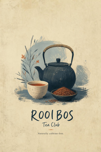 Rooibos Tea Poster, Vintage Minimalist Kitchen Wall Art