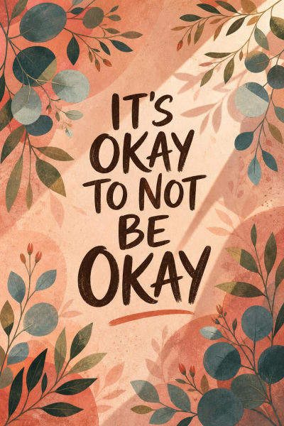 Mental Health Quote Poster, Botanical Wall Art, Reassuring Office Decor