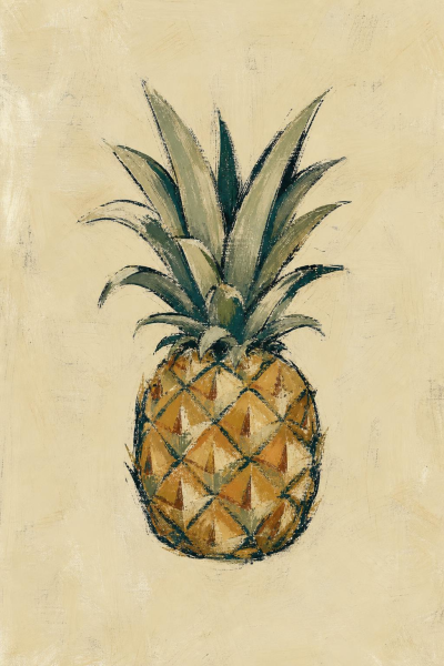 Pineapple Wall Art, Minimal Tropical Kitchen Poster