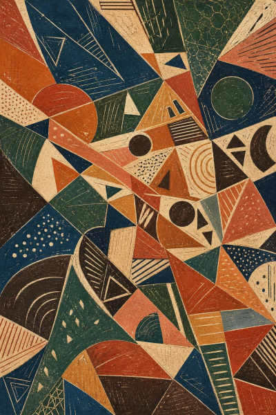 Geometric Abstract Poster, Bauhaus Wall Art, Mid Century Modern Decor