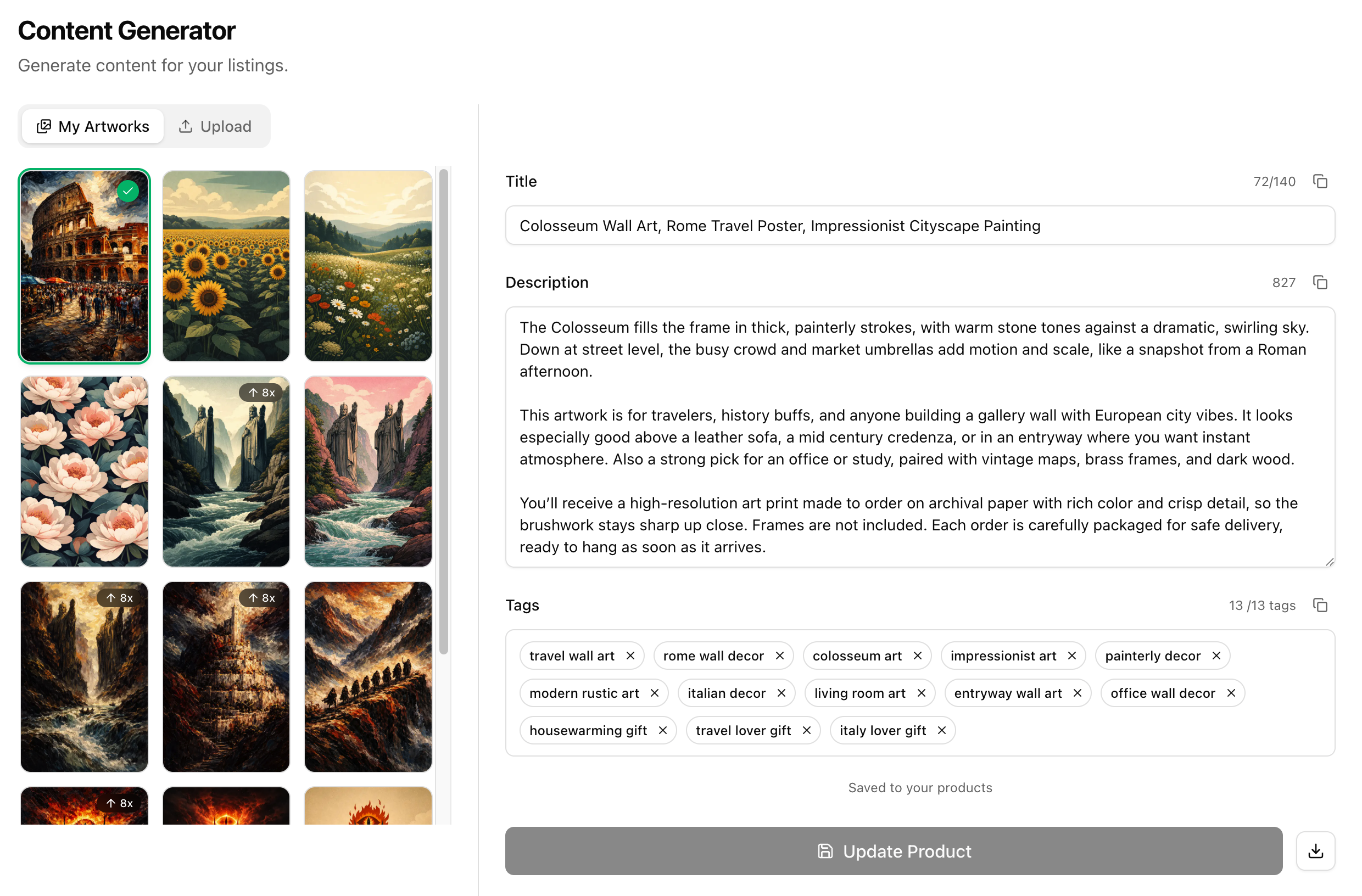 AI-Written Product Listings