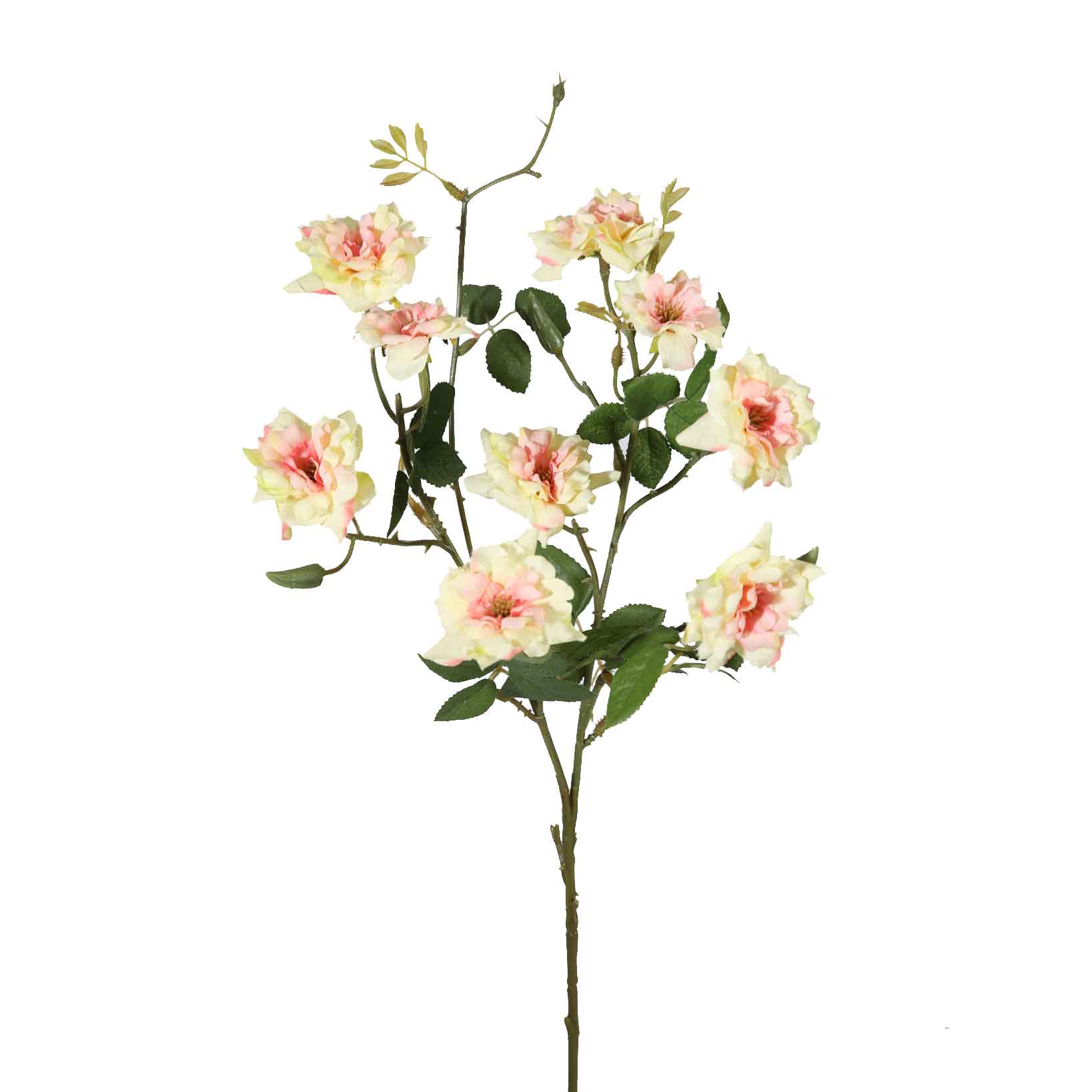 flowerdutchess-kunstbloem-Roos-Wild-roosje-69cm-oranje-creme