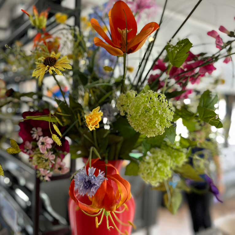 Flowerdutchess zijden bloemen boeket 155 kleurrijk dutchess vaas rd