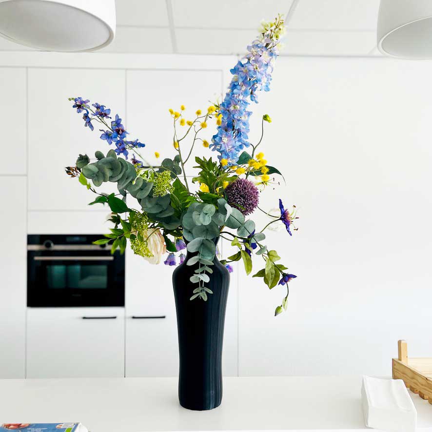 Flowerdutchess zijden bloemen boeket 135 paars wit geel blauw 1