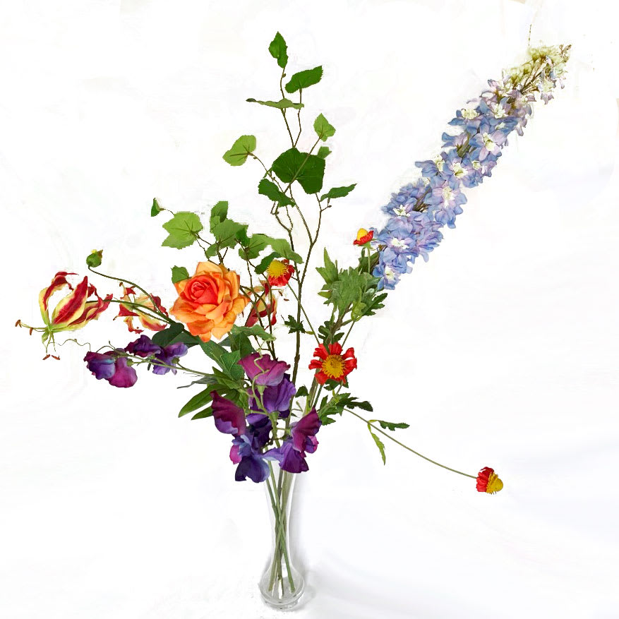 FlowerDutchess kleuurijk boeket gloriosa riddespoor rudbeckia lathyrus roos