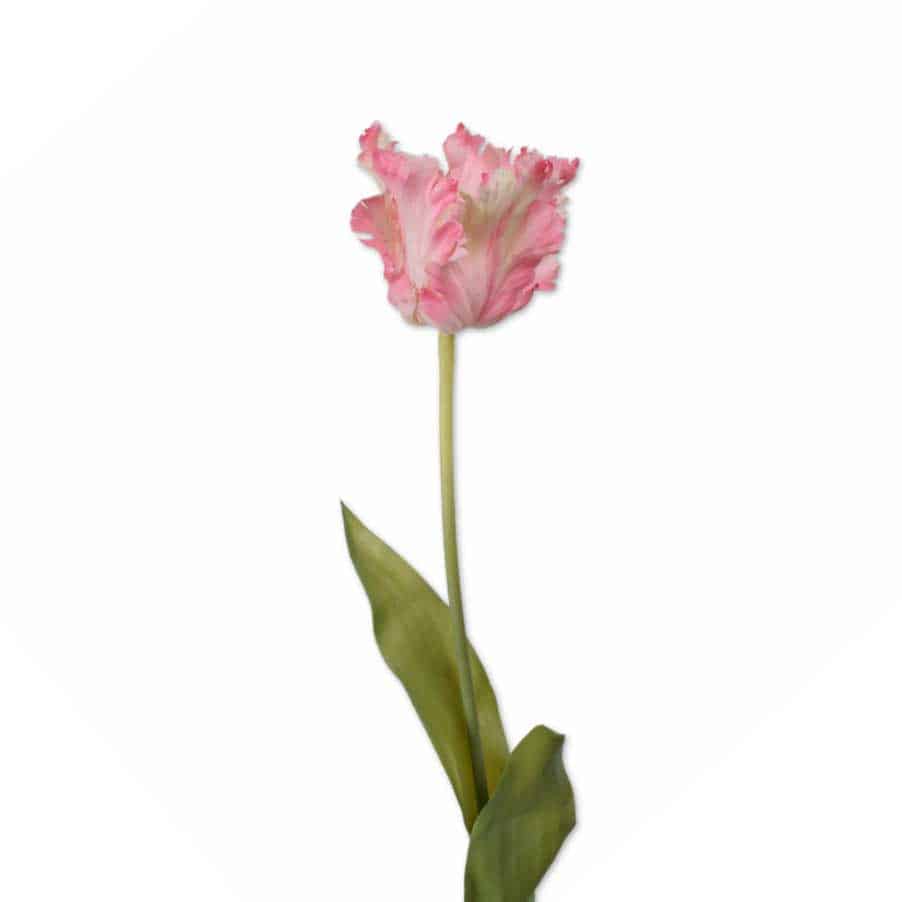FlowerDutchess kunstbloem parkiettulp roze wit 71cm