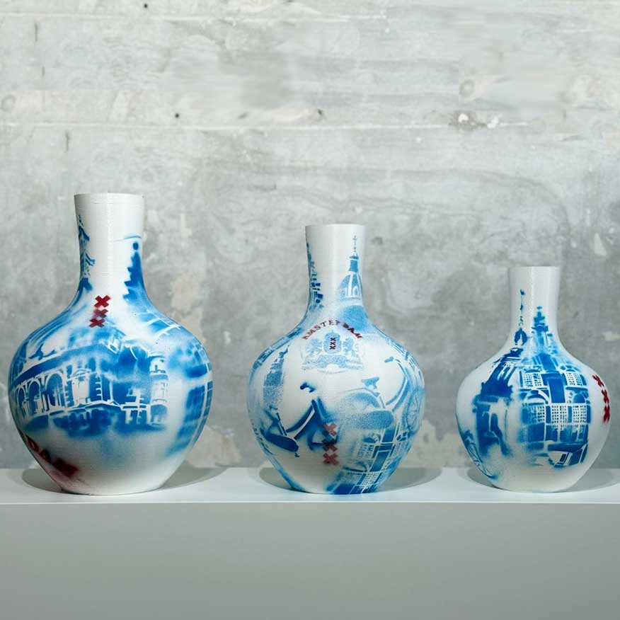 3D Bolvaas | Amsterdam | H.35-45 | blauw rood | DutchessDesign by LacqLacq - Afbeelding 7