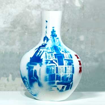 3D Bolvaas | Amsterdam | H.35-45 | blauw rood | DutchessDesign by LacqLacq - Afbeelding 8