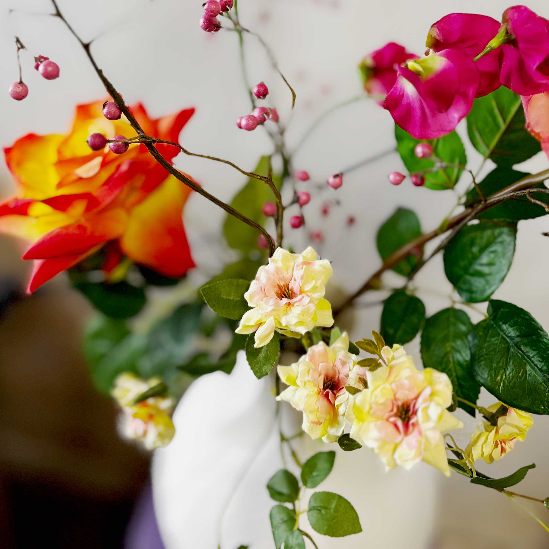 Zijden bloemen boeket #200 | 89 cm | rozen boeket - Afbeelding 2