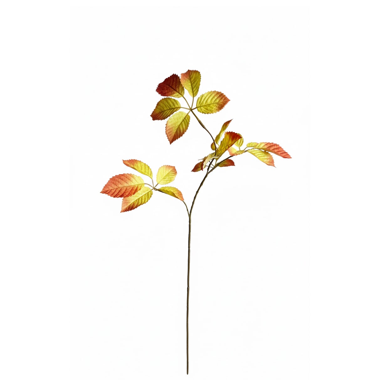 Kunsttak bladtak 74 cm met bordeaux en groene herfstbladeren op witte achtergrond