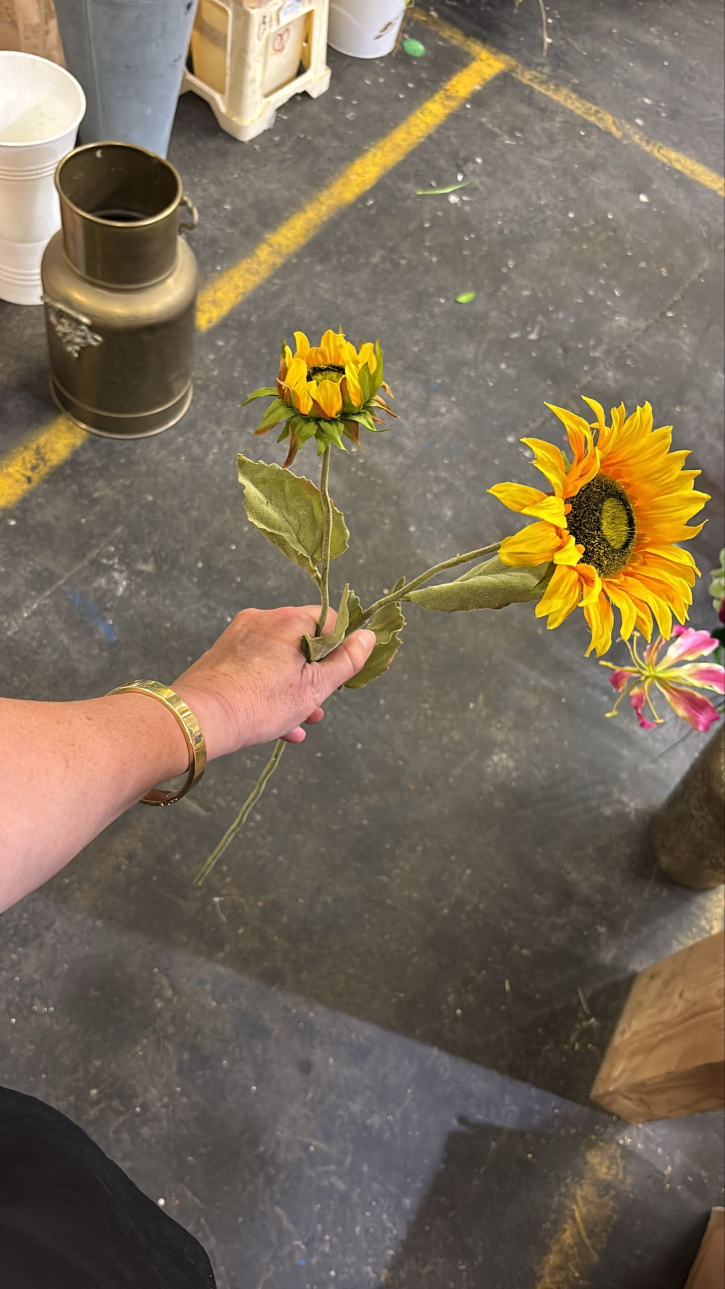 Zonnebloem | 69 cm | geel | 2 bloemkoppen - Afbeelding 2