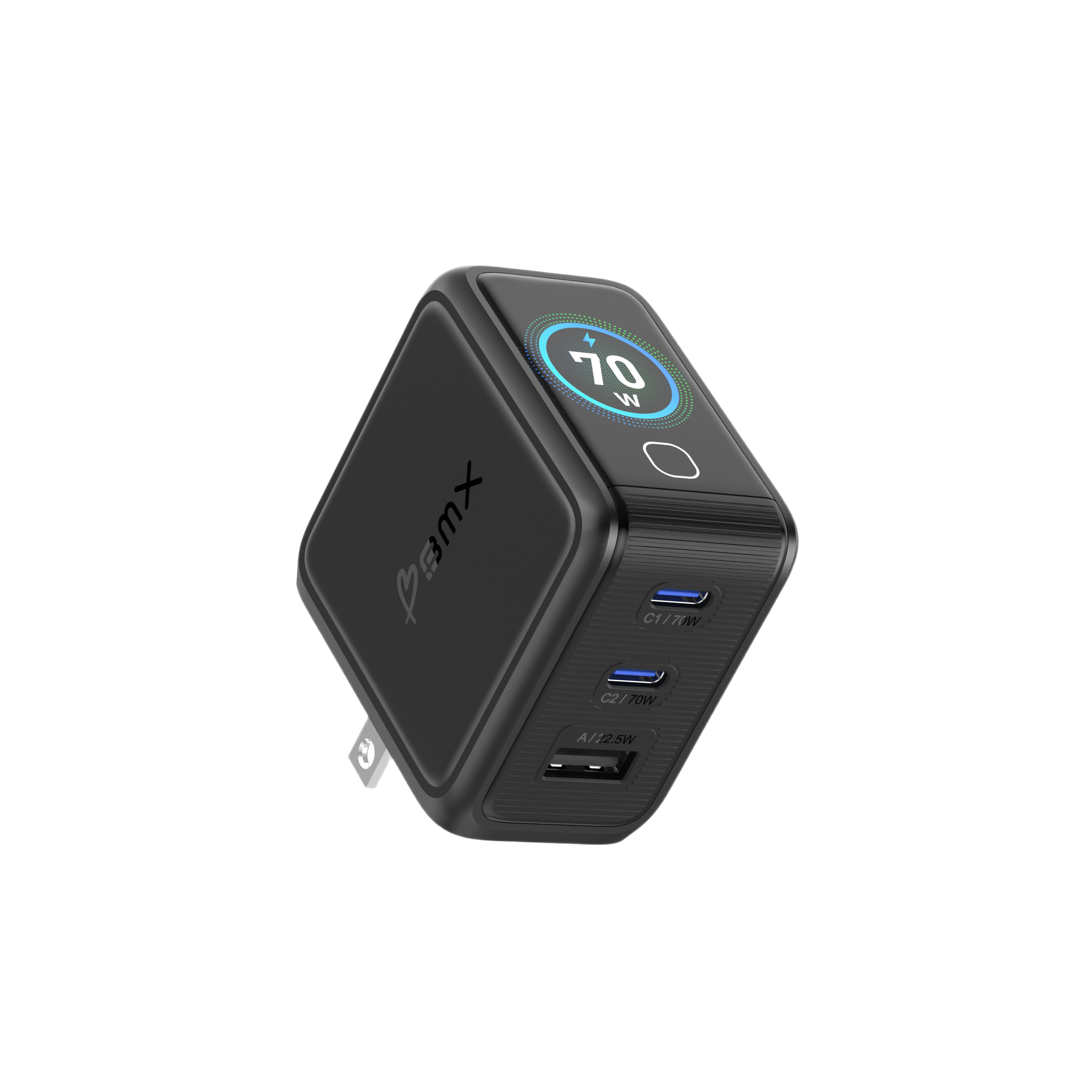 GaNSta™ 70W Laptop Charger (3 Ports, LCD Display)