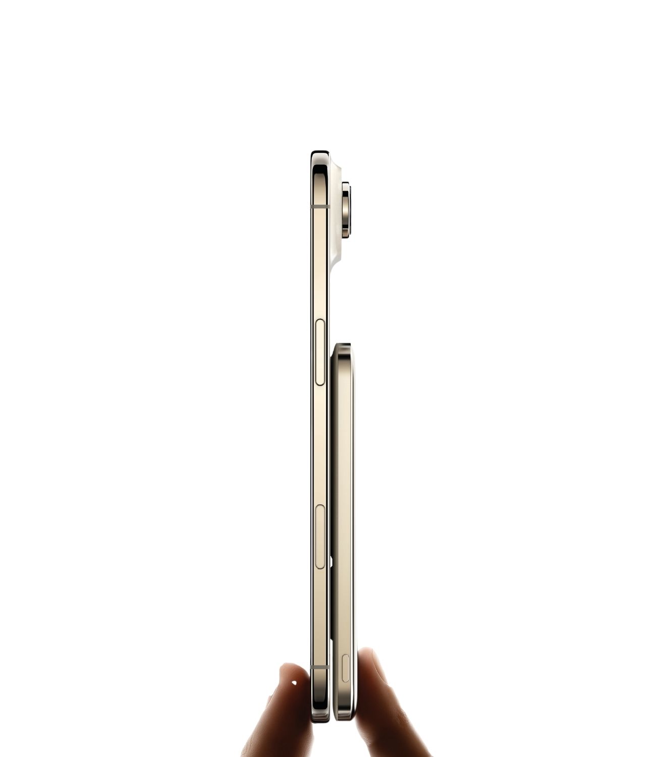 SolidSafe Air 5K held between fingers showing 6.8mm thinness