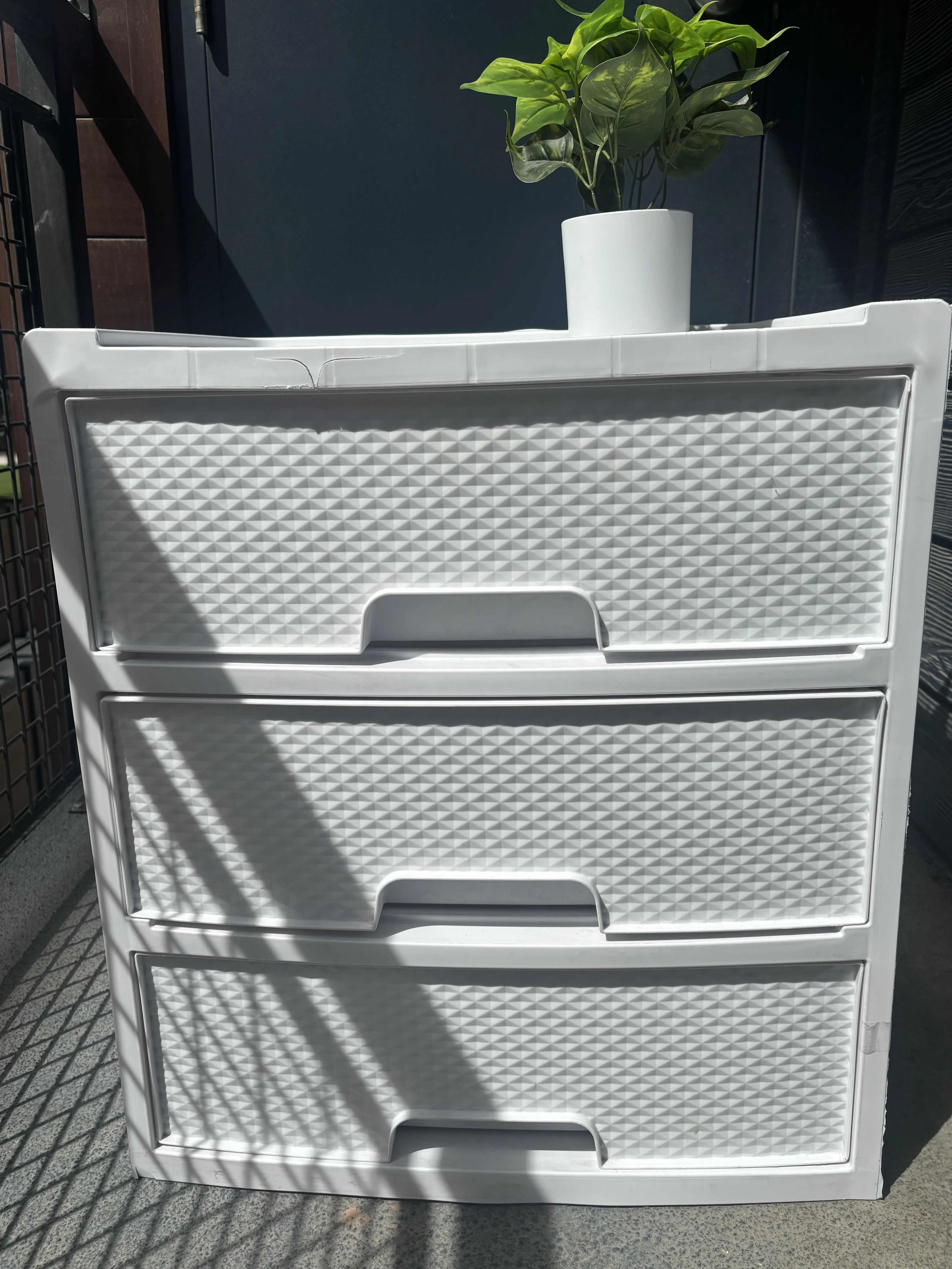 White storage unit 