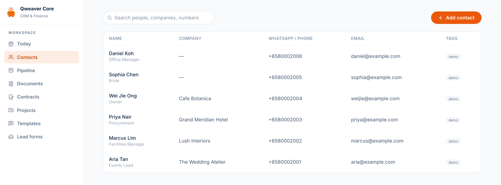 Every contact and company in one tidy place