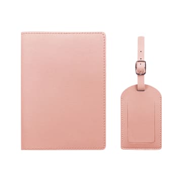 Customizable PU Leather Passport and Luggage Tag Set