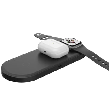 Customizable 15W Tri-Device Wireless Charging Station