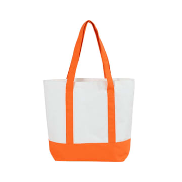 Color Block Canvas Tote Bag
