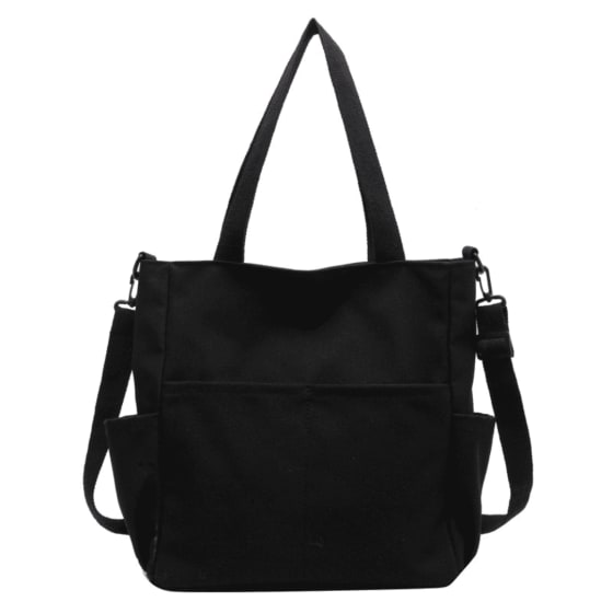 Customizable Classic Canvas Tote with Outer Pockets