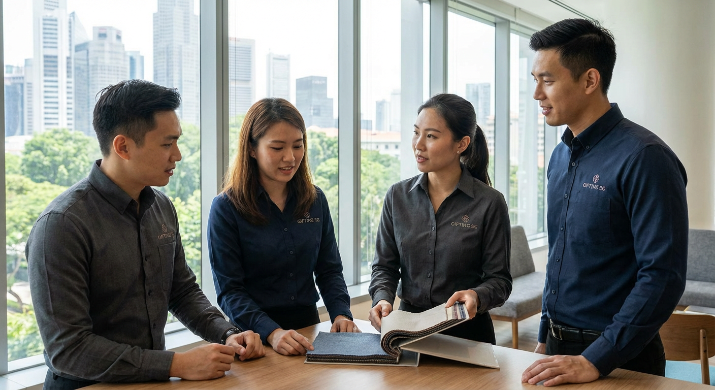 corporate shirts singapore | custom embroidered logo uniforms for businesses