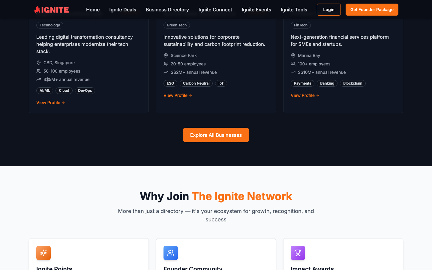 Ignite SG - Business Networking Platform