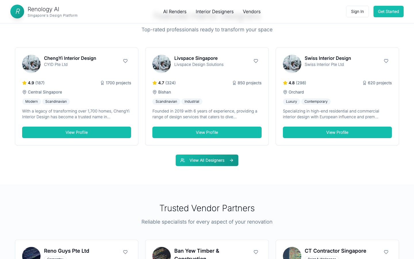 Renology AI - Singapore Interior Design Platform