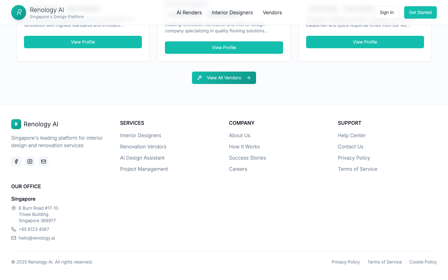 Renology AI - Singapore Interior Design Platform