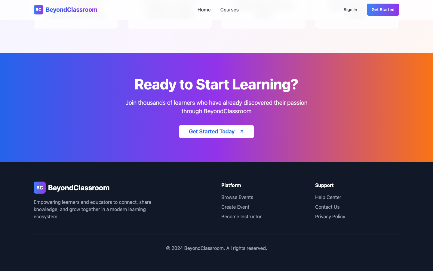BeyondClassroom SG - Training & Upskilling Platform