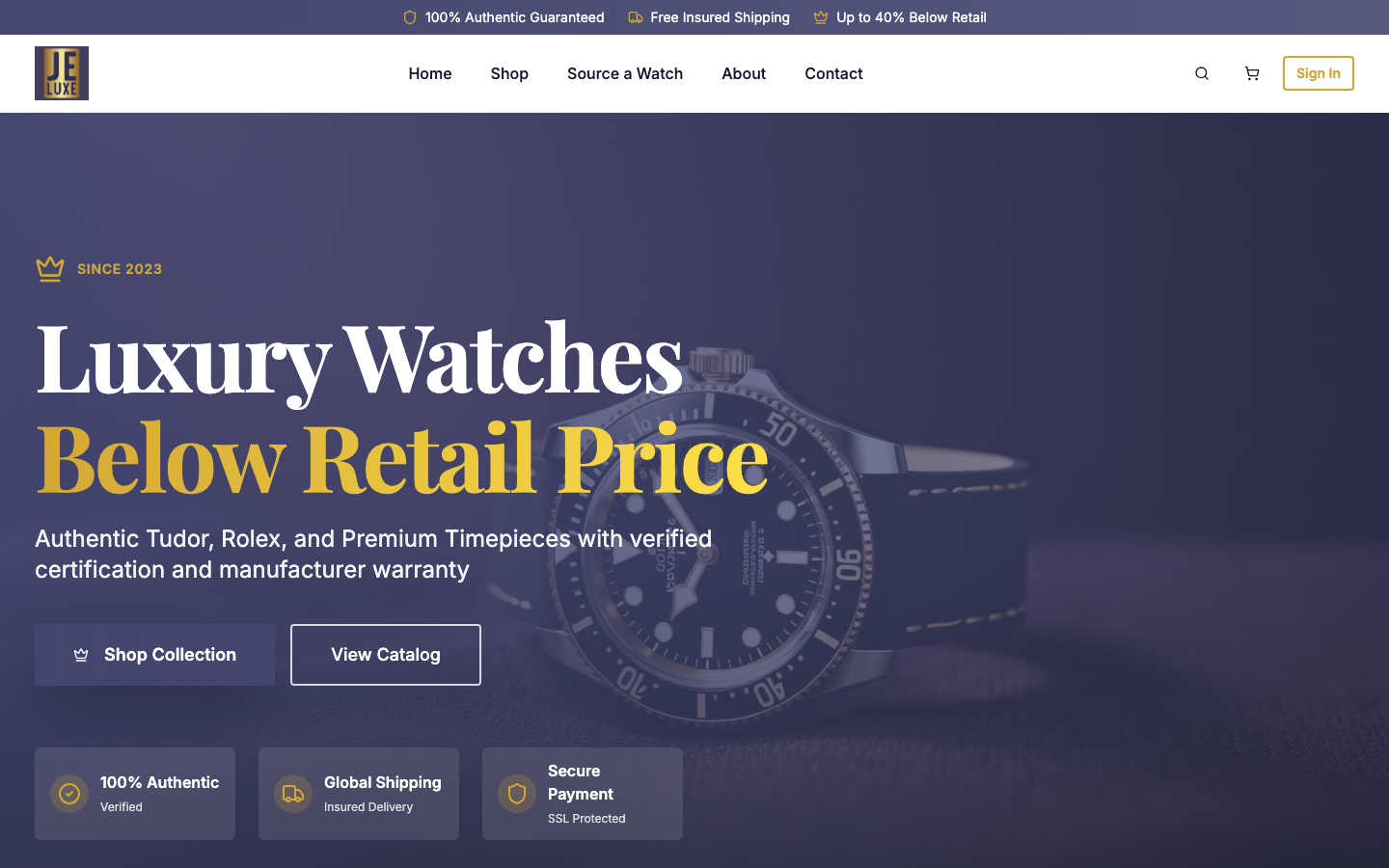 JELUXE - Luxury Watch E-commerce Platform