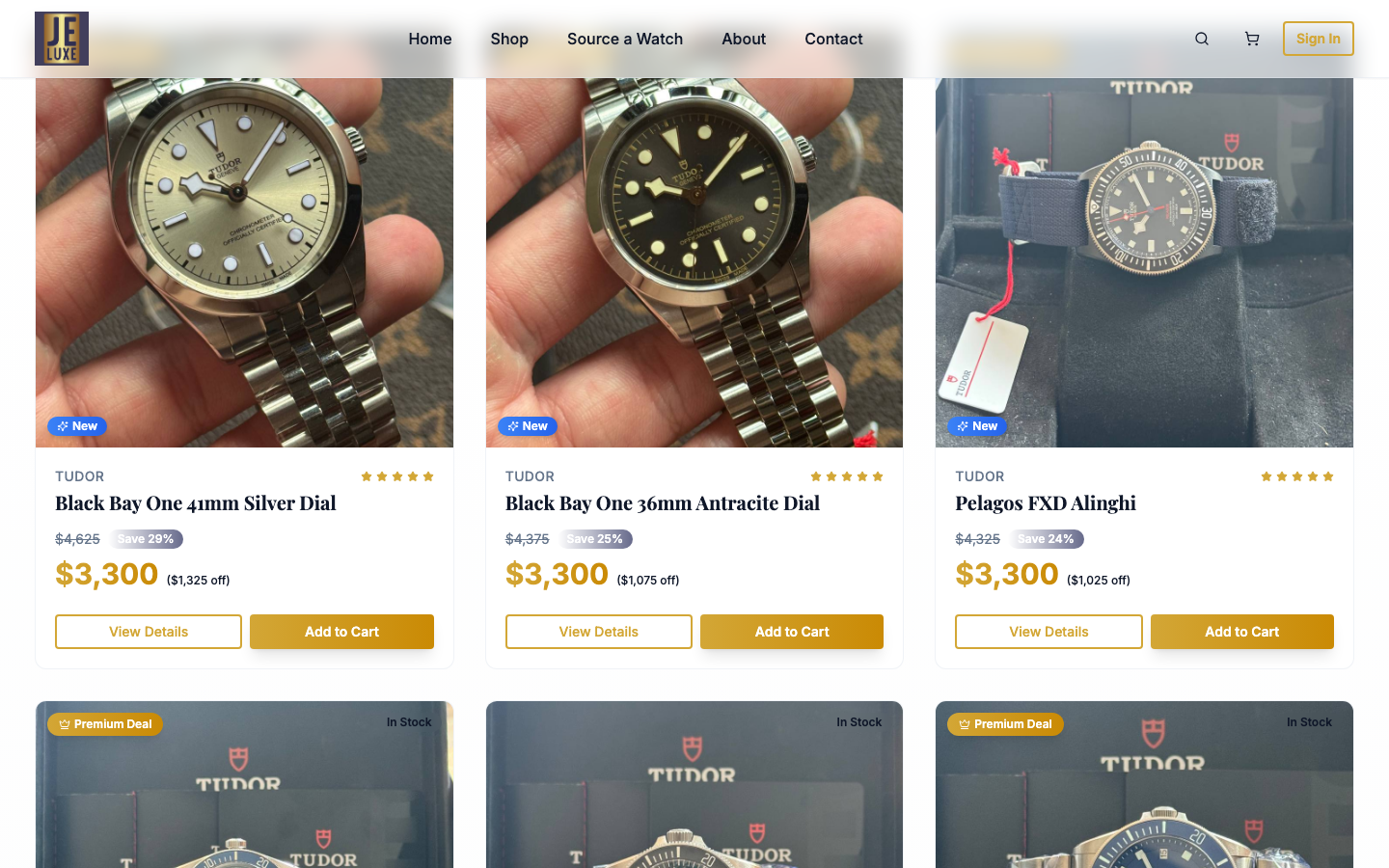 JELUXE - Luxury Watch E-commerce Platform