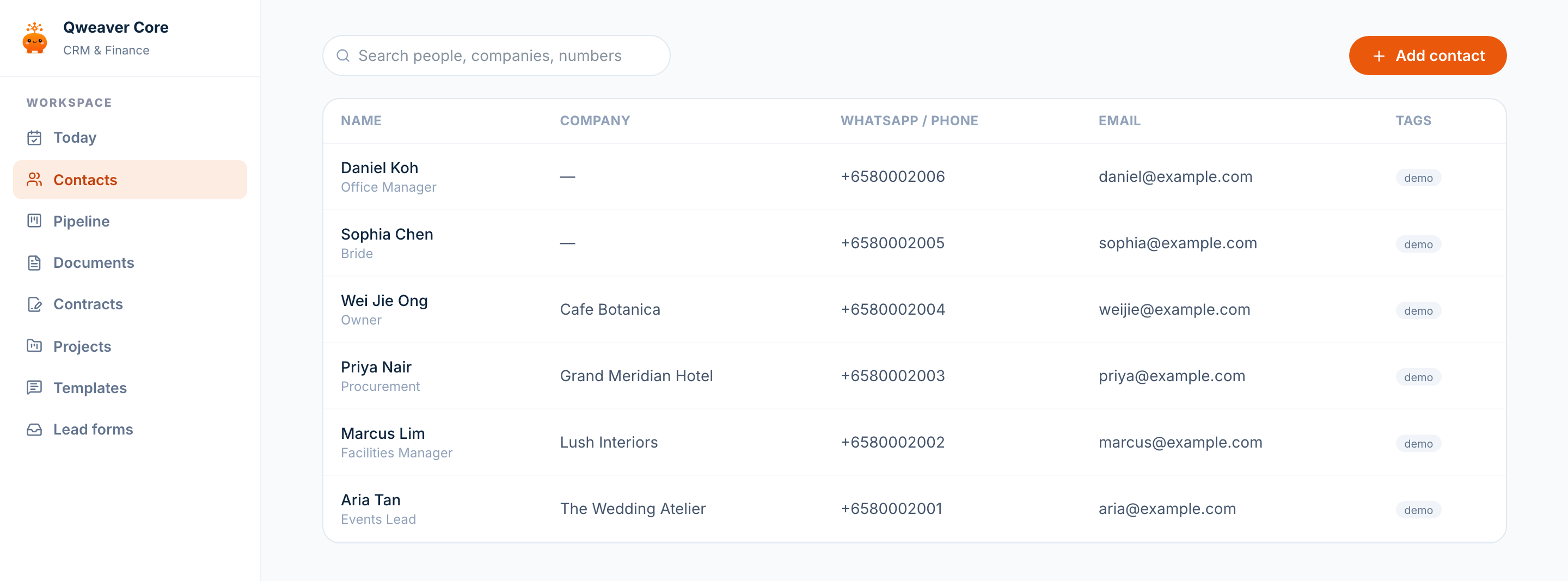 Every contact and company in one tidy place