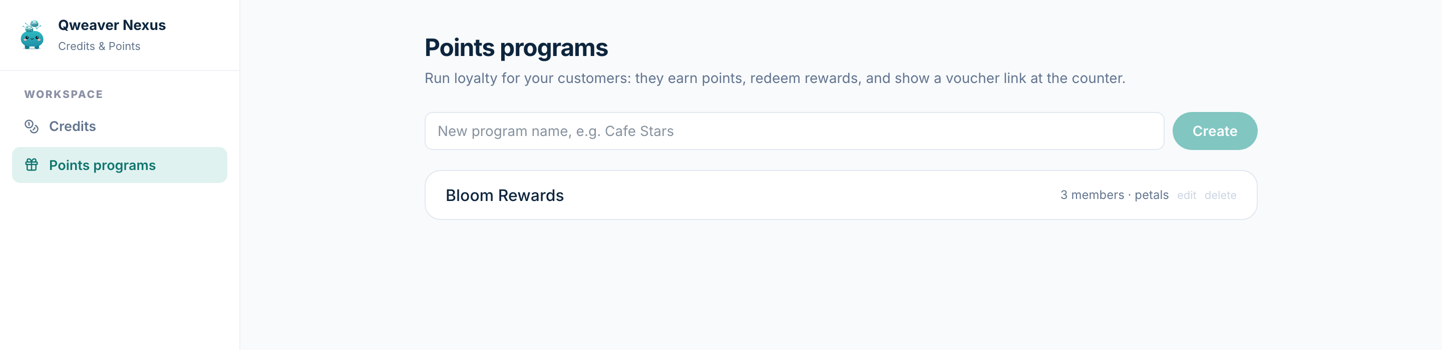 Run loyalty points and rewards for your own customers