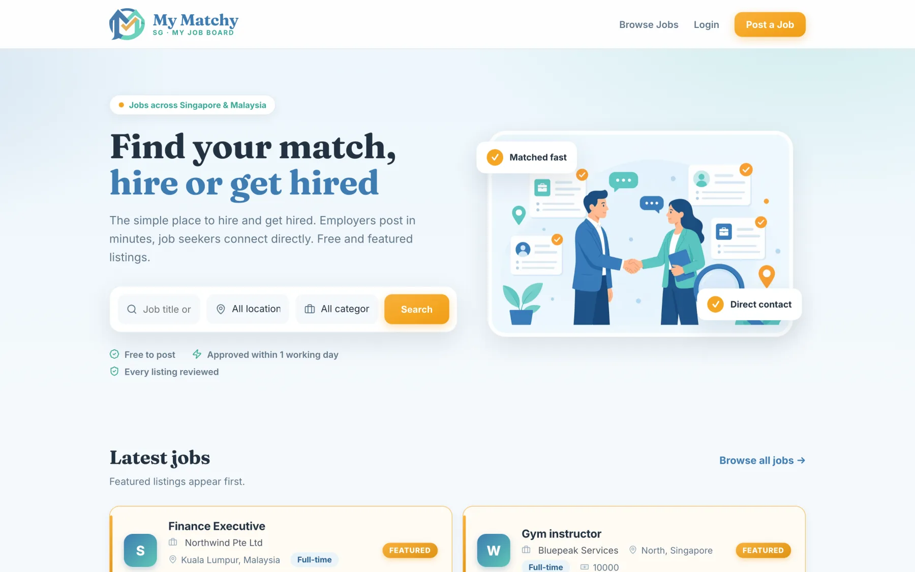 My Matchy Job Board for Singapore and Malaysia