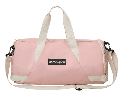 Stylish pink duffel bag with durable design, perfect for travel, gym, and everyday use.