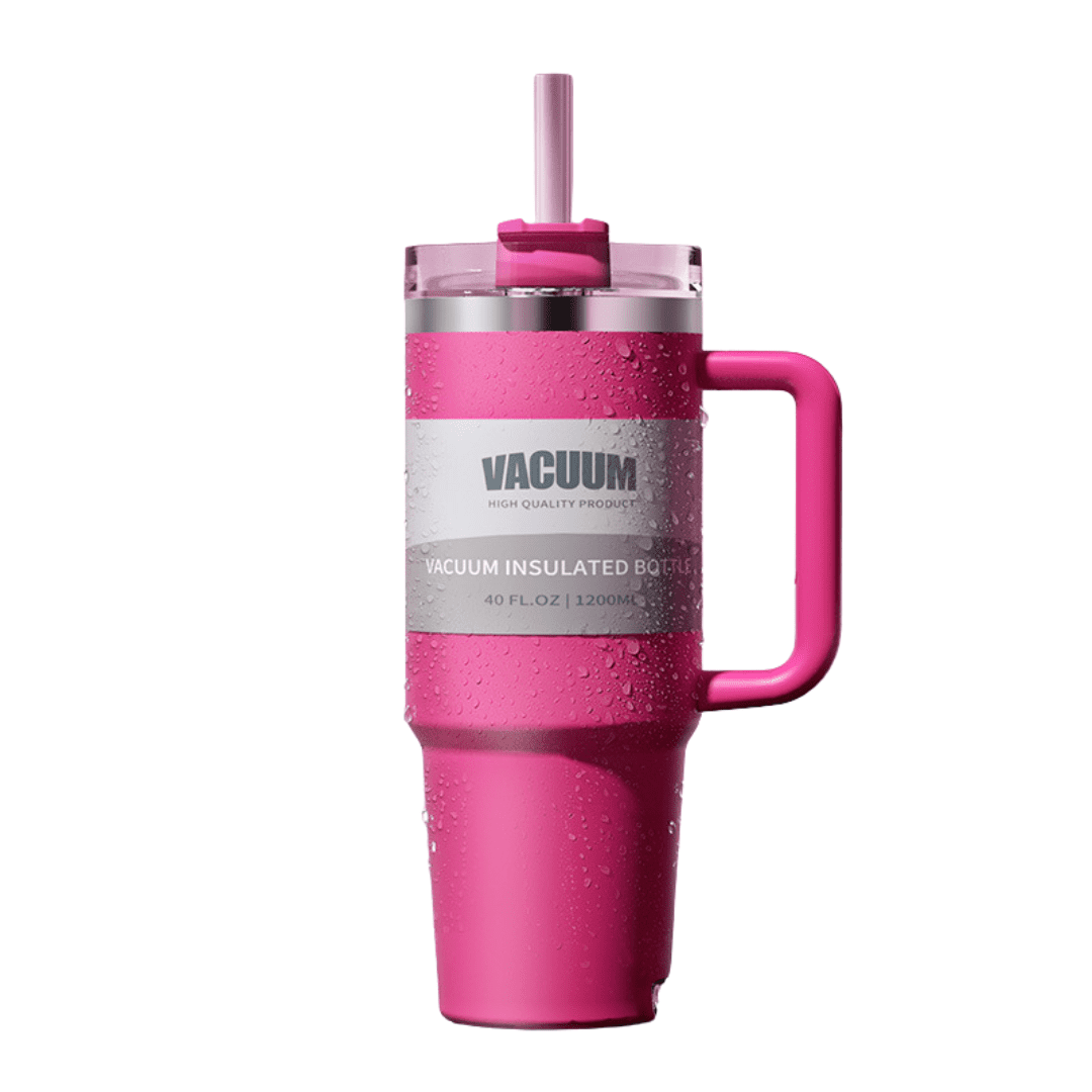 1.2L Stainless Steel Insulated Tumbler with Straw and Handle