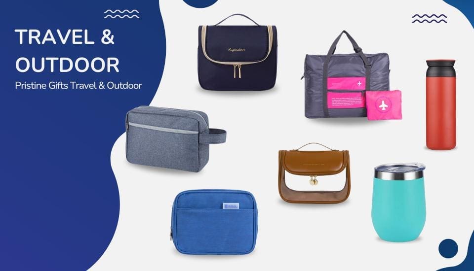 Stylish travel accessories collection for adventurers, featuring bags and organizers on a modern background.