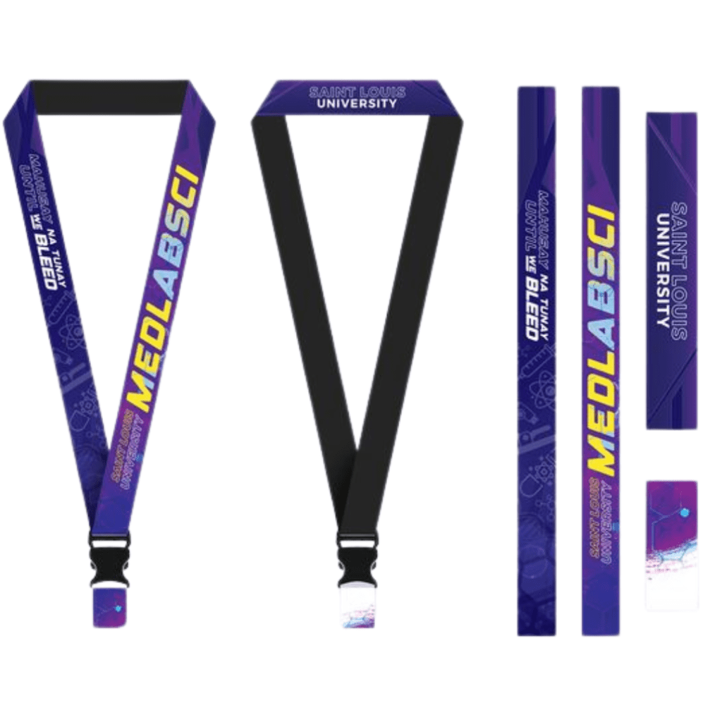 Saint Louis University lanyards and accessories showcasing vibrant designs for medical laboratory science pride.