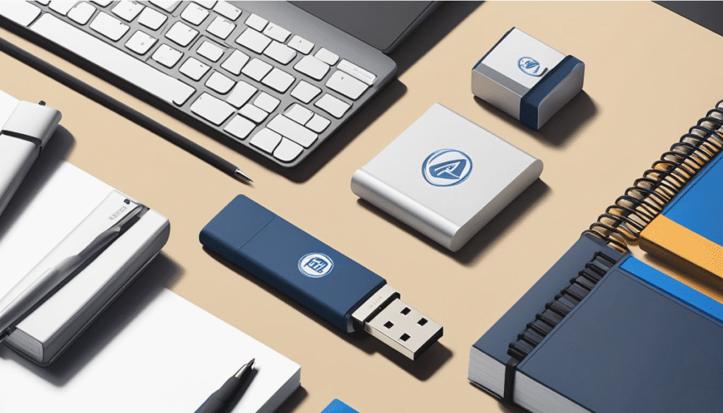 Sleek modern workspace with office supplies and tech accessories for enhanced productivity and style.