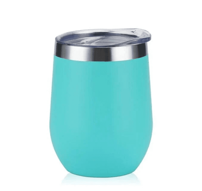 Vibrant turquoise insulated tumbler with sleek design, perfect for hot and cold beverages.