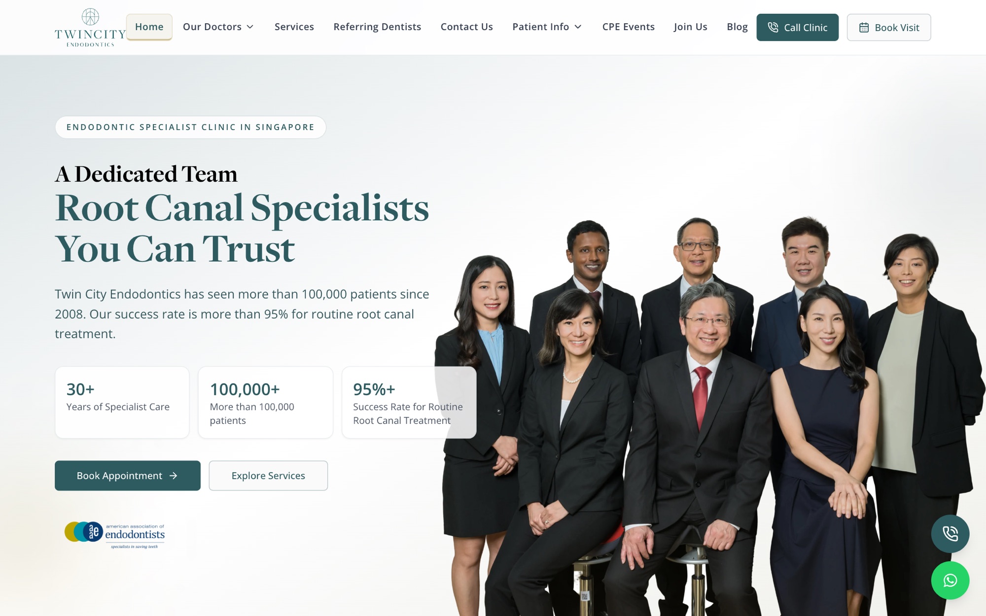 Twin City Endodontics: Specialist Clinic Website