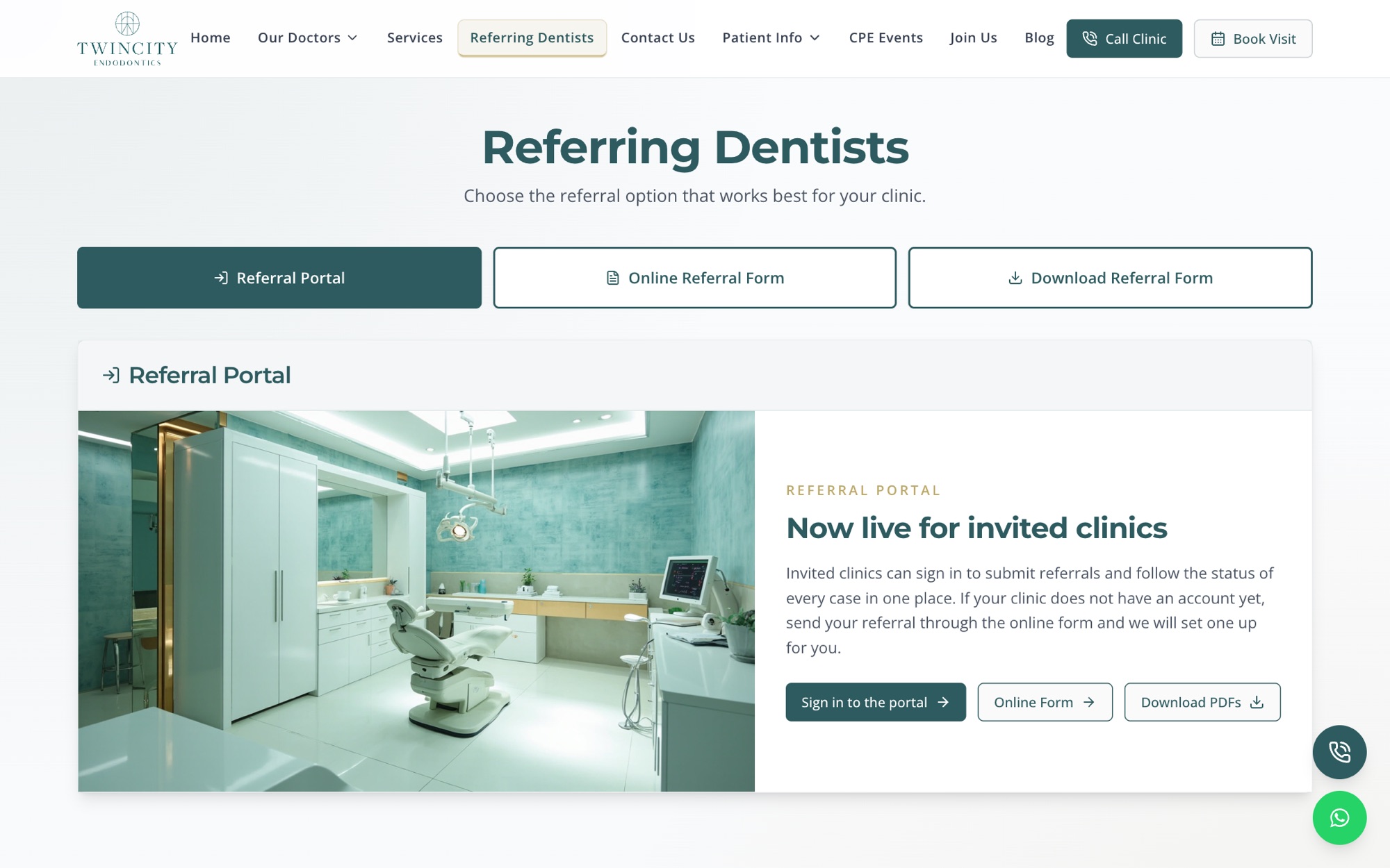 Twin City Endodontics: Specialist Clinic Website