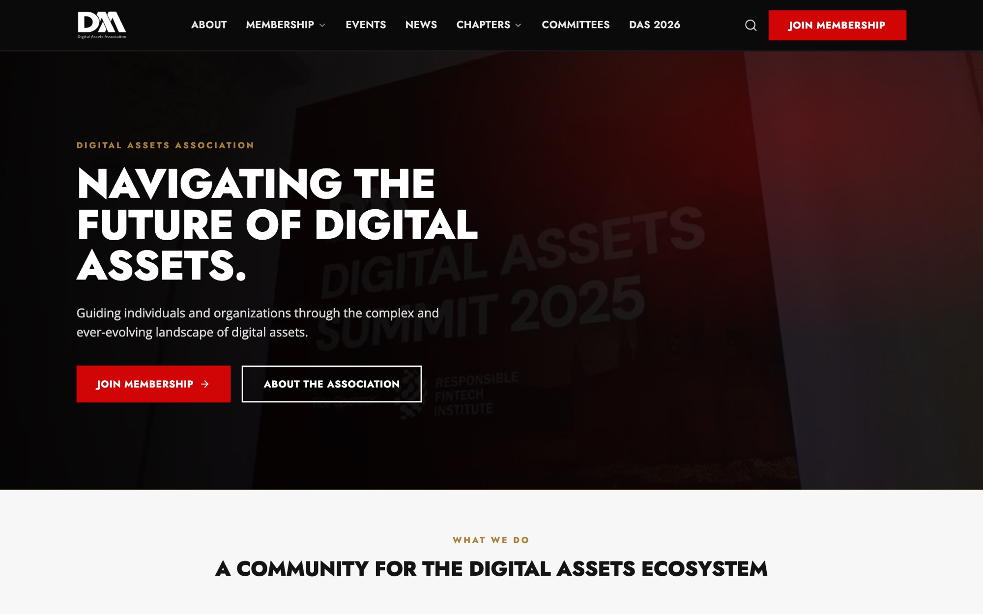Digital Assets Association Website, Membership and Summit Site