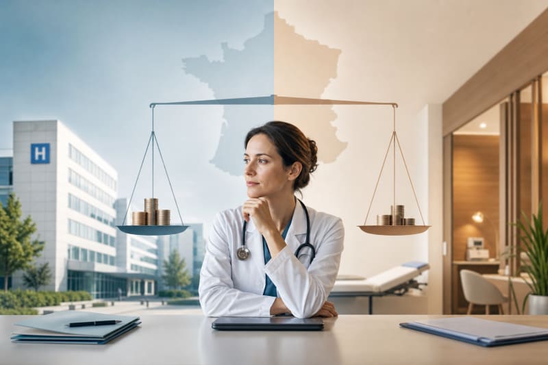 Médecins en France : salaires public vs privé, comment comparer