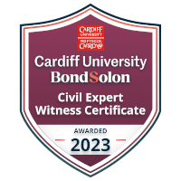 Cardiff University Bond Solon Certified Civil Expert Witness badge