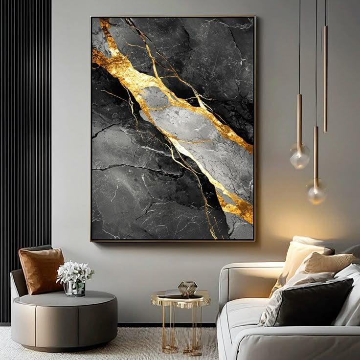 Golden Fracture Marble