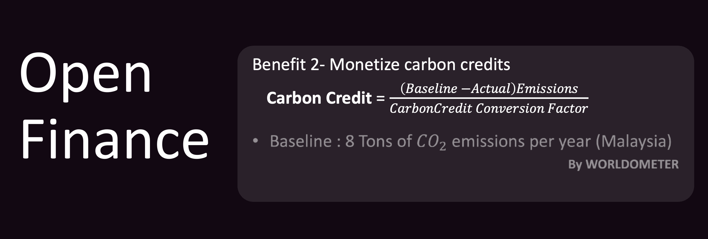Monetizing with carbon credit